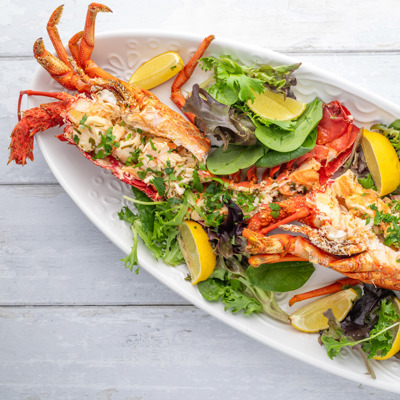 Garlic butter lobster or crayfish