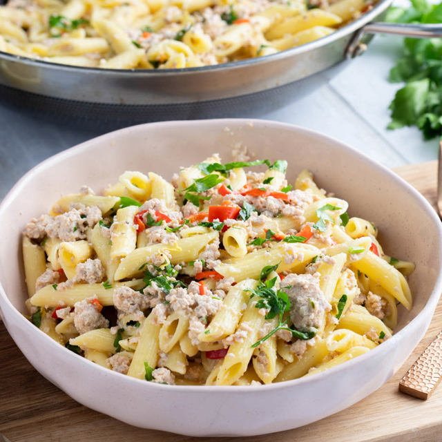 Recipe picture for Quick & easy creamy salmon pasta