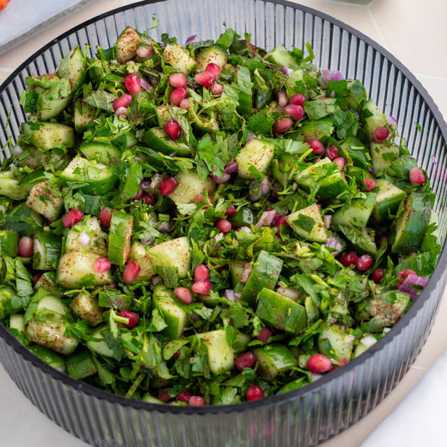 Recipe picture for Cucumber, herb & pomegranate salad